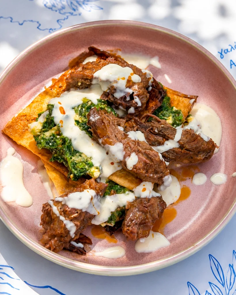 Moshari me pita Greek cuisine Aristo Sofia